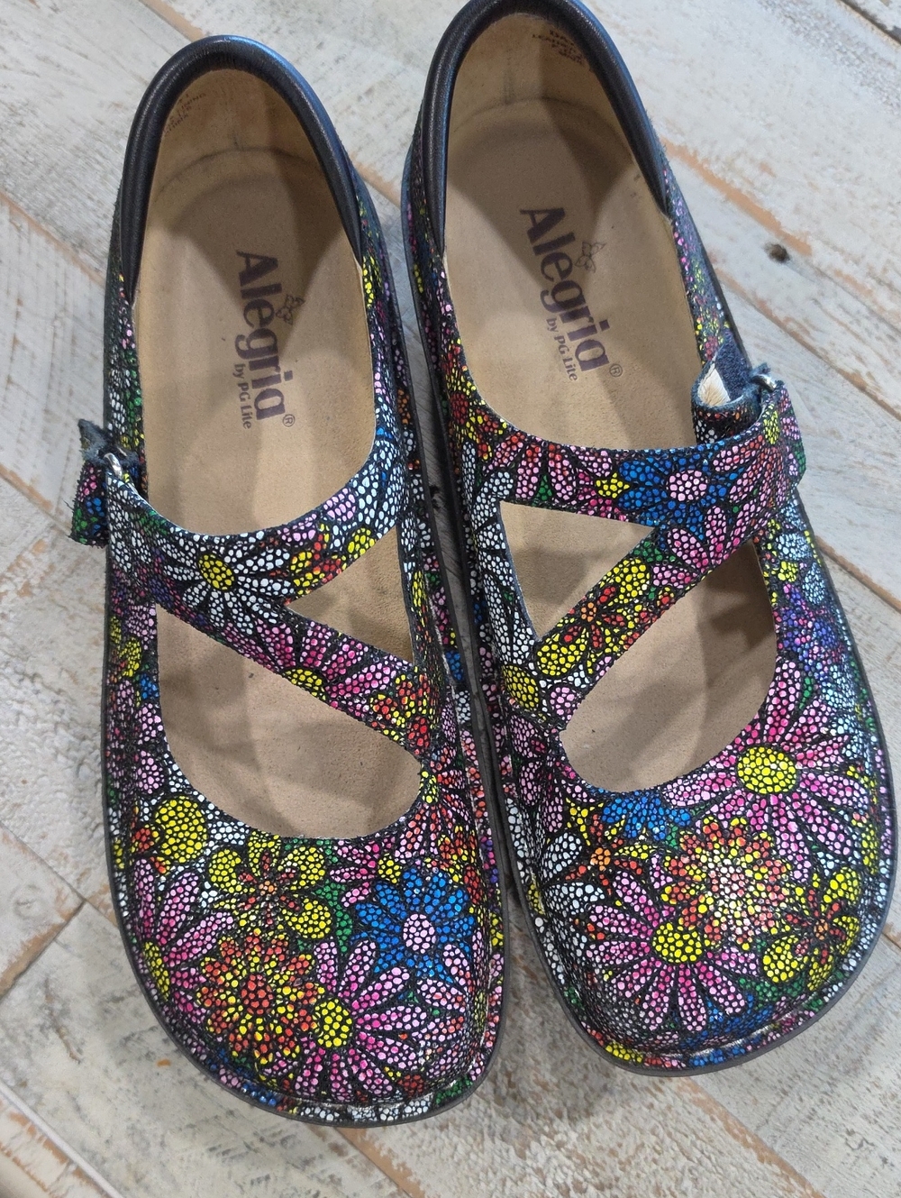 Alegria Floral Day 564 Mary Jane Clogs in Multicolor Floral Print Size 10 1/2